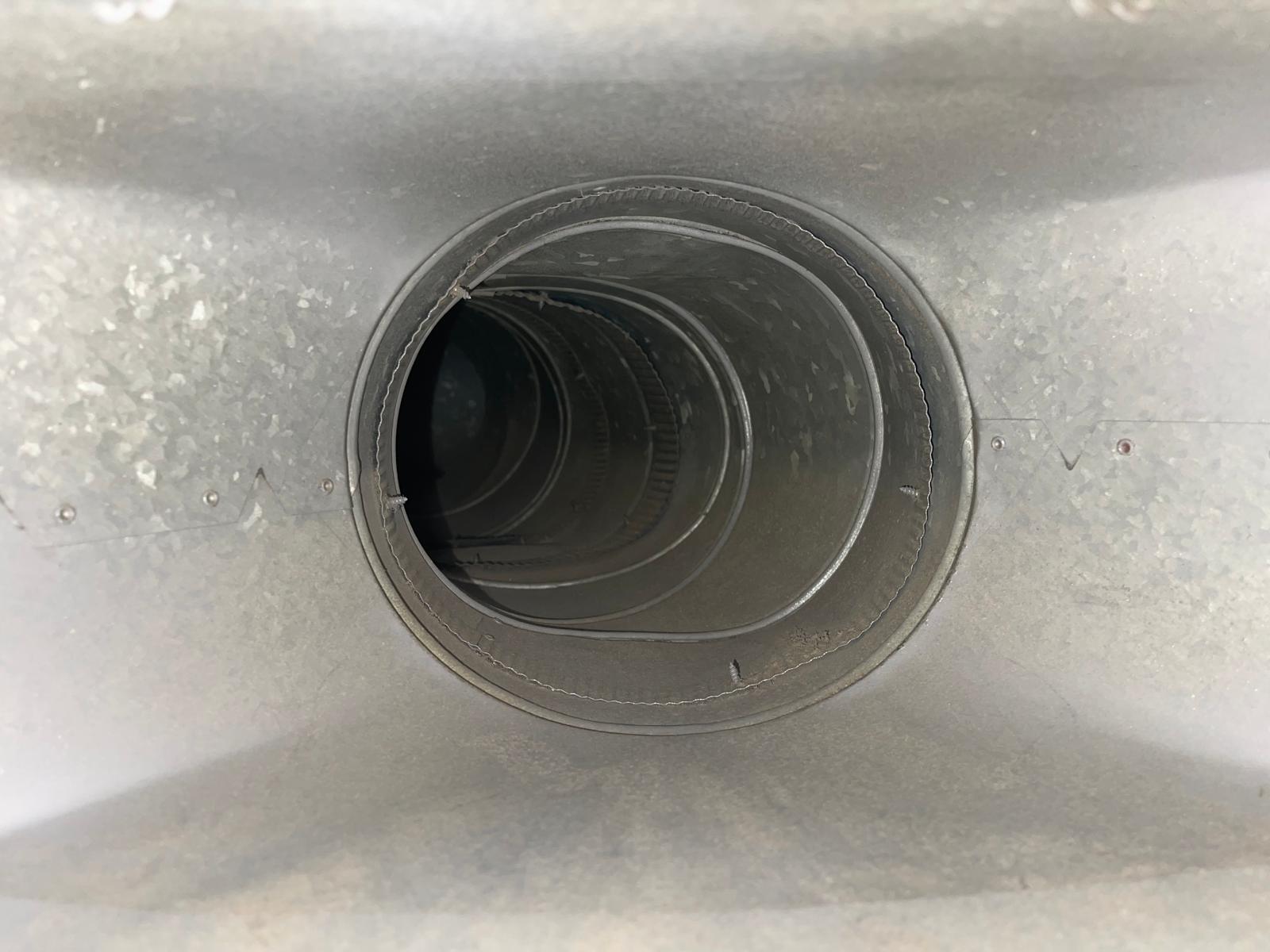 Shows the interior of an air duct