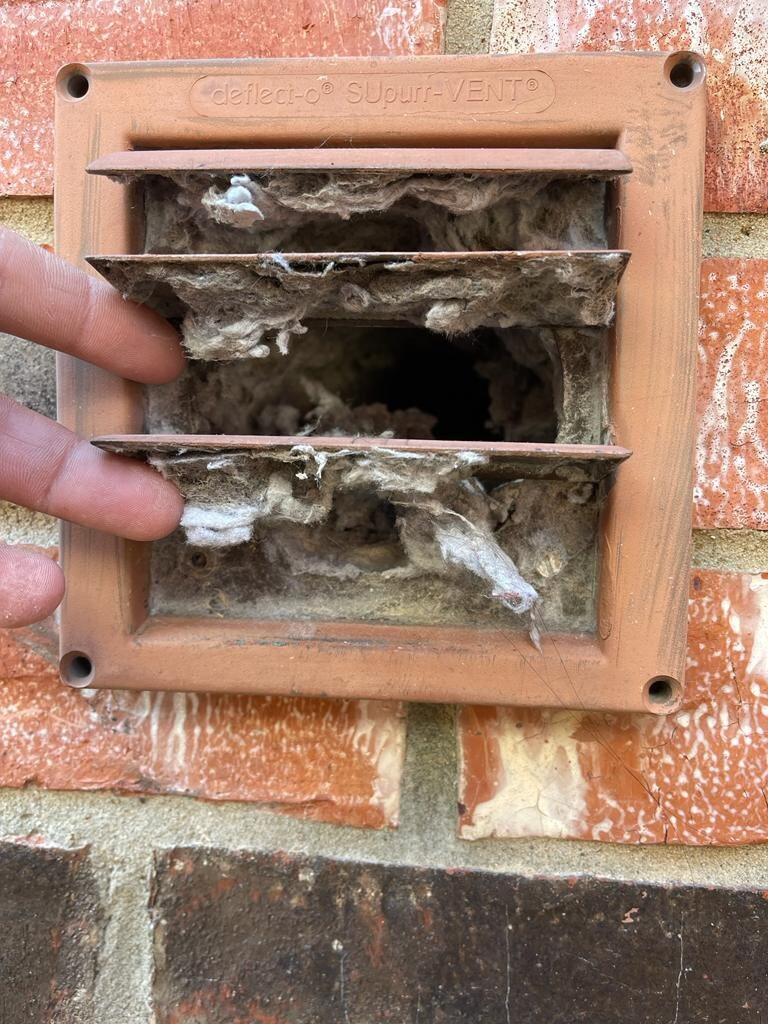 A Deflect-o Supurr-Vent Louvered Vent Hood, specifically designed as an outdoor dryer vent cover.